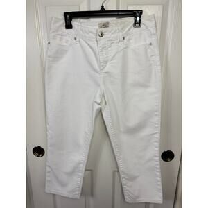St. John's Bay Women's White Denim Capri Pants Size 10